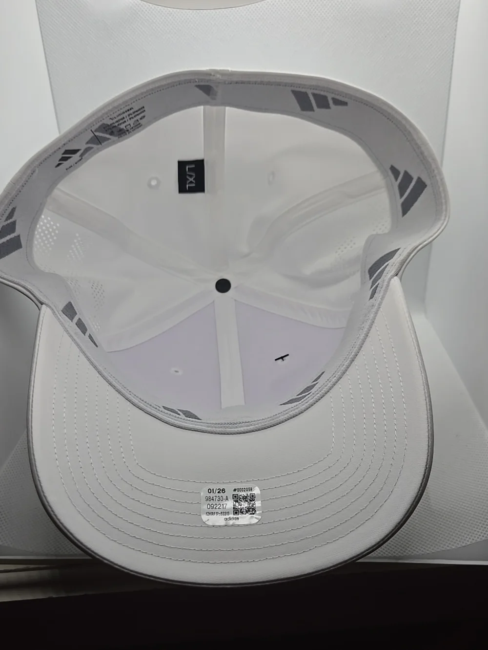 adidas White Stretch Fit Cap with Black Logo